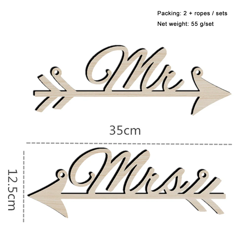 HAOLIVE 1 пара MR & MRS стрелка палец деревянный Свадебный декор резьбой индикатор для