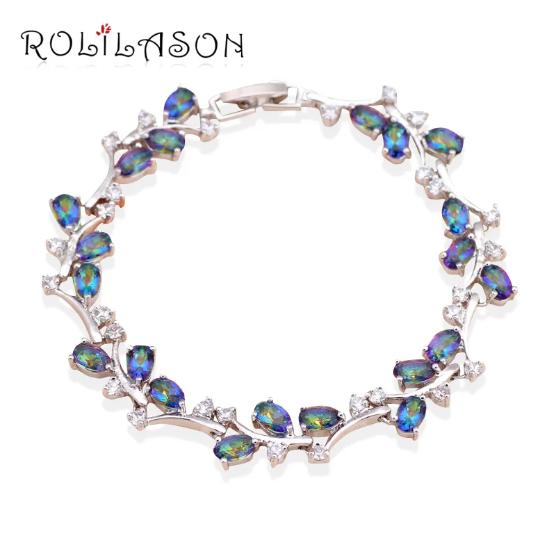 ROLILASON DIY Новое поступление завод дизайн серебро многоцветный Циркон Шарм