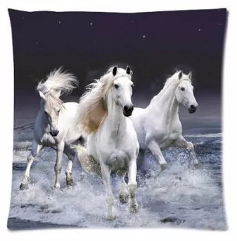 

Free Shipping Luxury Printing Cute Horse Custom Square Zippered Pillowcase Cover Standard Pillow Case Nice Gift