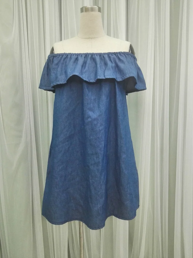 Женские джинсы с вырезом лодочкой Faroonee Летние повседневные топы рукавами