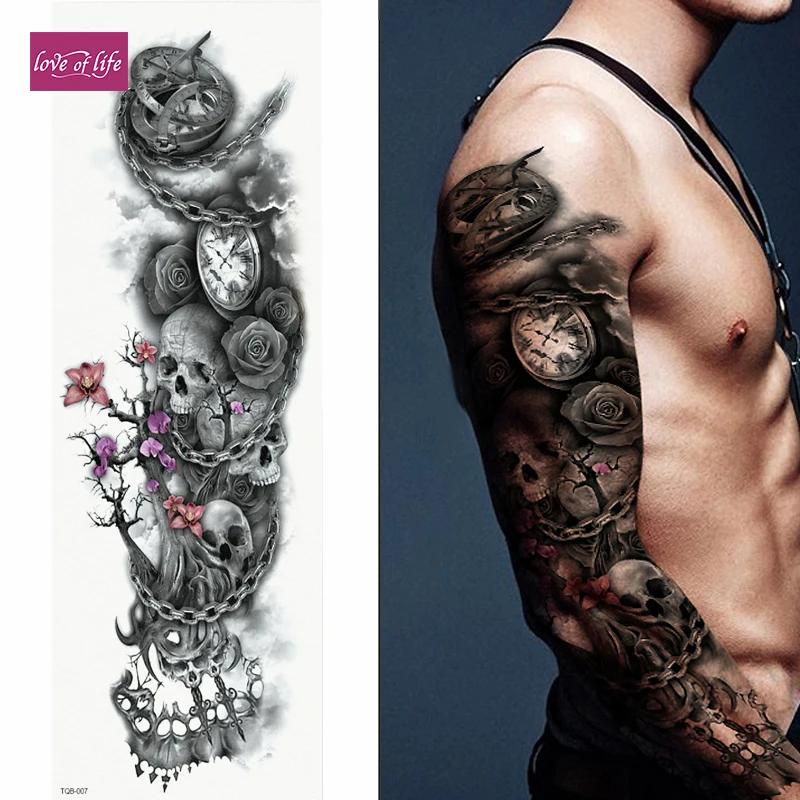 Temporary Tattoos Full Arm and Leg Long Sleeve Tattoo Body Art - For Adults Teens (Dark) | Красота и здоровье