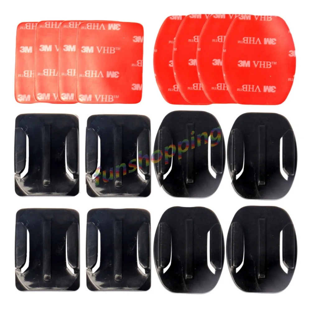 Улучшенный Черный 12 шт. аксессуары для шлема плоское изогнутое клейкое крепление