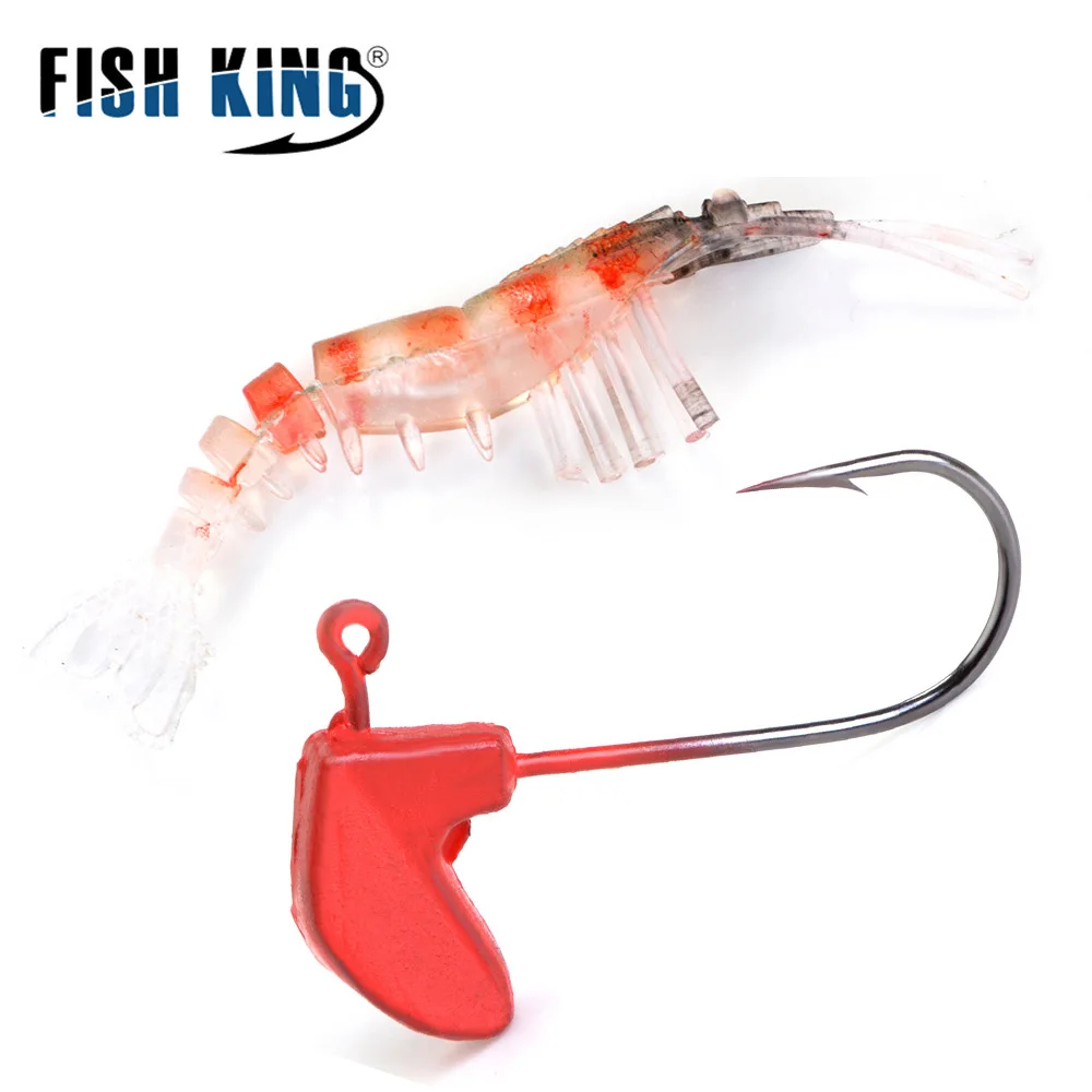 FISH KING 3 шт. мягкие рыболовные приманки для креветок искусственные 7 см/7 г 10 см/14 5