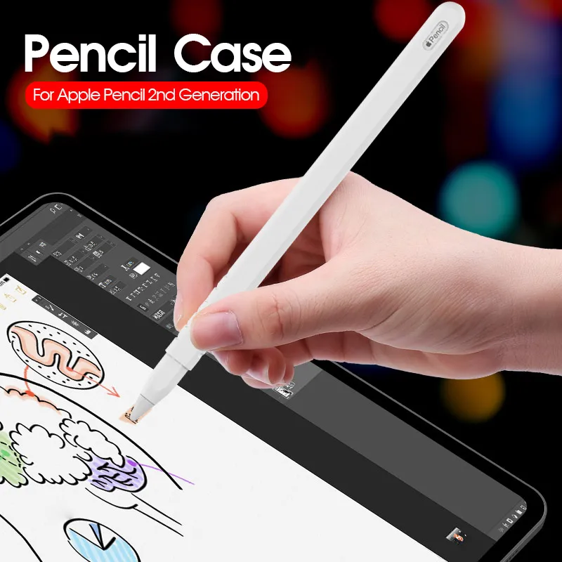 Для Apple Pencil 2-го поколения легкий силиконовый чехол для iPad Pencil 2 Защитная крышка Держатель ручка-стилус крышка