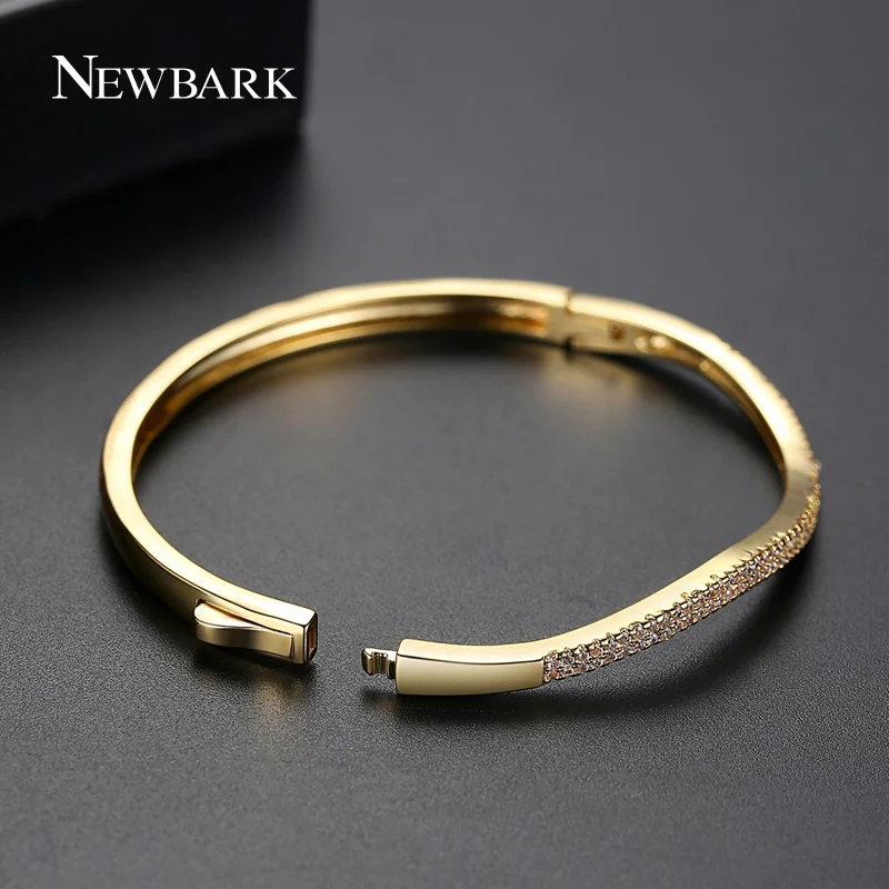 Newbark течет любовь цвета: золотистый Серебристый браслет Медь AAA кубический циркон