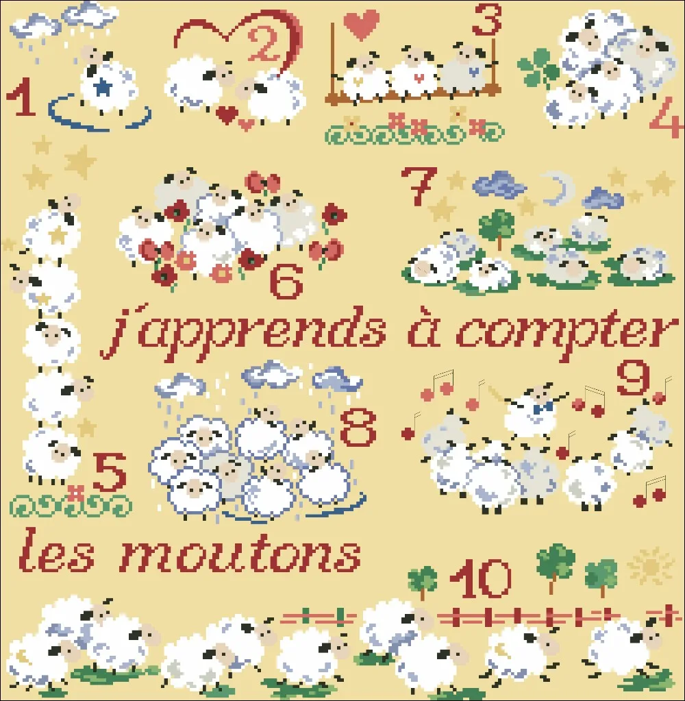 

Needlework 14CT Cross Stitch, DIY Count Cross Stitch, Embroidery Set, Digital sheep