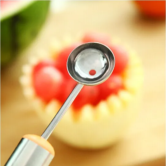 100 pcs Double End Multi Function Stainless Steel Fruit Melon Baller Carving Knife Ice Cream Scoop Spoon Kitchen Tools | Дом и сад