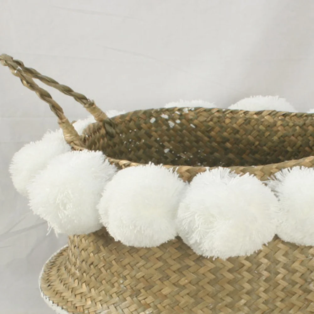 Корзина из морской травы Цветочные растения горшки с Pom цветочные корзины