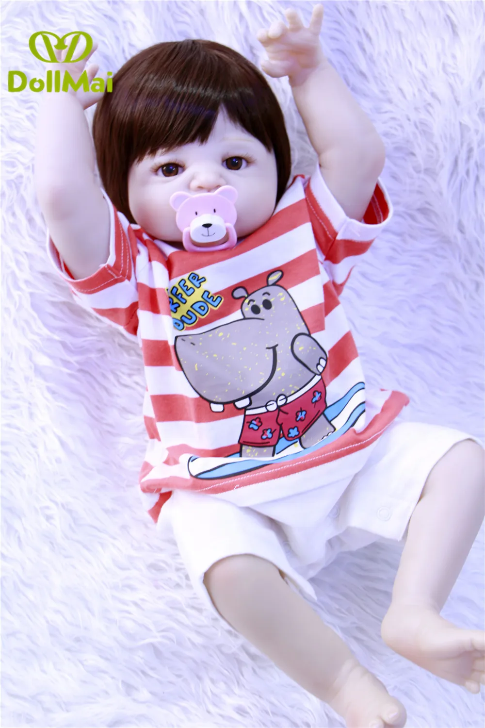 Оригинальные Полностью силиконовые куклы-Младенцы 57 см куклы для новорожденных