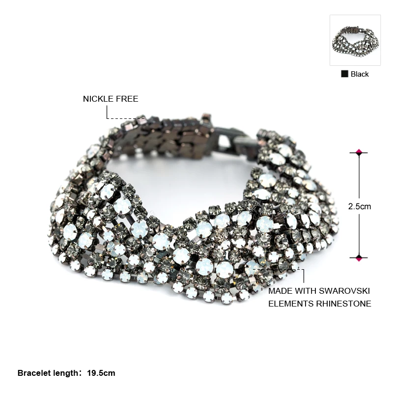 Neoglory горный хрусталь браслет Геометрический стиль классический дизайн леди