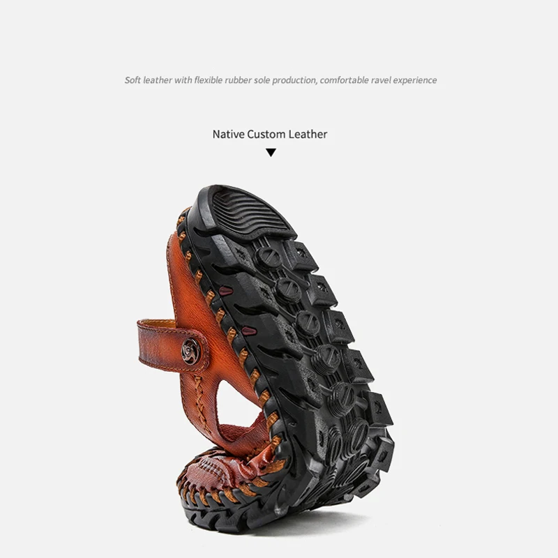 Сандалии ZFTL мужские из натуральной кожи Повседневная пляжная обувь ручной