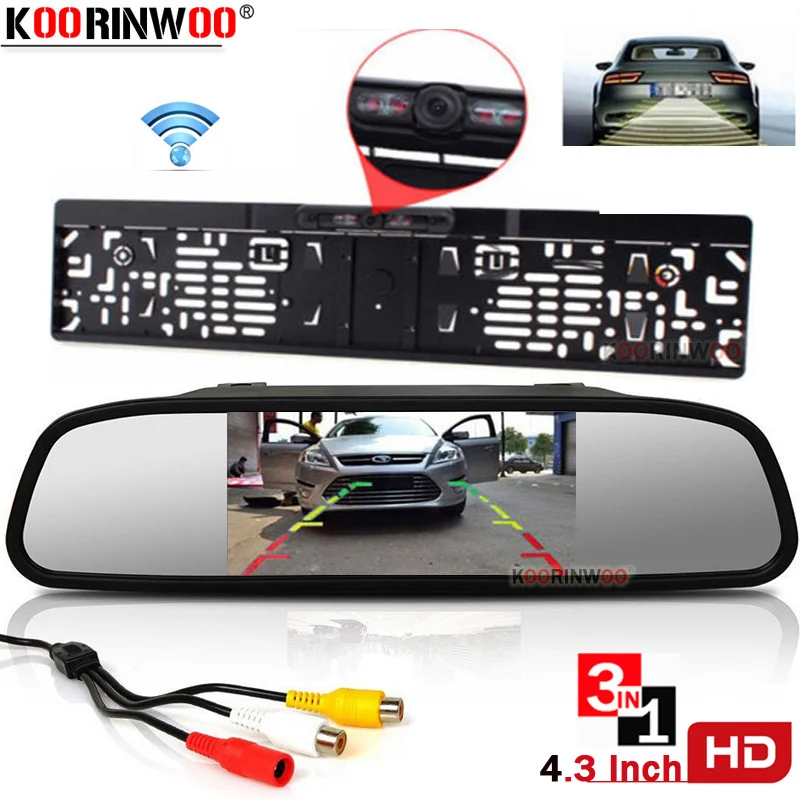 Koorinwoo 2 4G HD CCD номерной знак европейского стандарта Видео парковочная камера