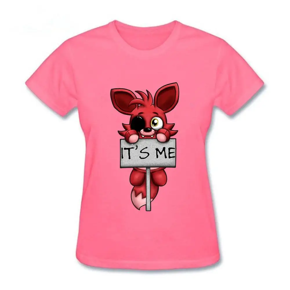 Женская плюшевая футболка FNAF Foxy уличная в стиле хип-хоп с короткими рукавами лето