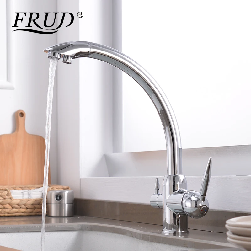 FRUD кухонный кран 3 цвета flitered для раковины воды смеситель набортный Смеситель