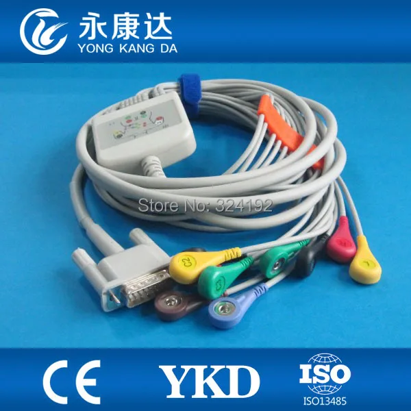 Бесплатная доставка совместимый с Schiller EKG кабель 10 leadwires ECG терпеливая Кнопка