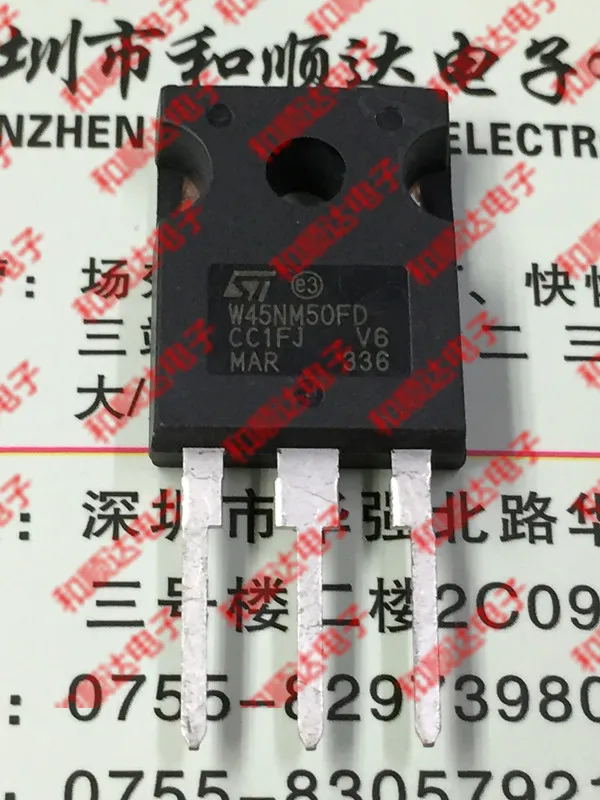 Оригинальный Новый 3 шт./STW45NM50FD W45NM50FD TO-247 500V45A TO247 | Электронные компоненты и