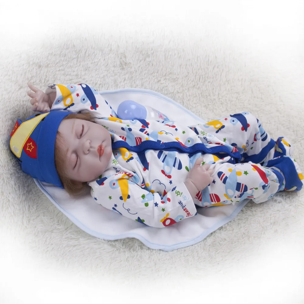 55cm Reborn Baby Dolls Full Silicone Lifelike 22 inch Bebe Realistic Real Boy Kids Doll Birthday and Christmas Gift | Игрушки и хобби