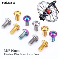 risk 12pcs m510mm t25 ti disc brake rotor bolts for mtb bicycle road bike titanium torx rotor screw for avid sram ultralight