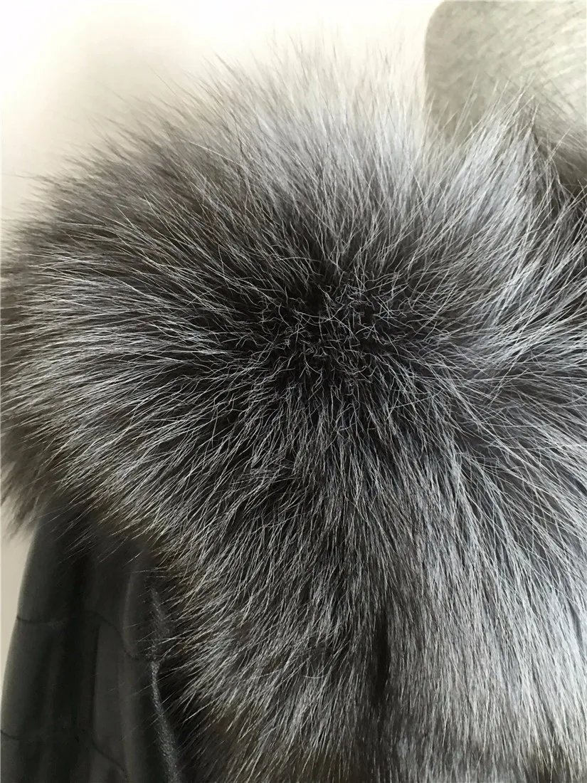 LIYAFUR стиль Съемная реального пояса из натуральной кожи рукавом Silver Fox Мех животных зимнее длинное пальто куртка для женщин Жиле
