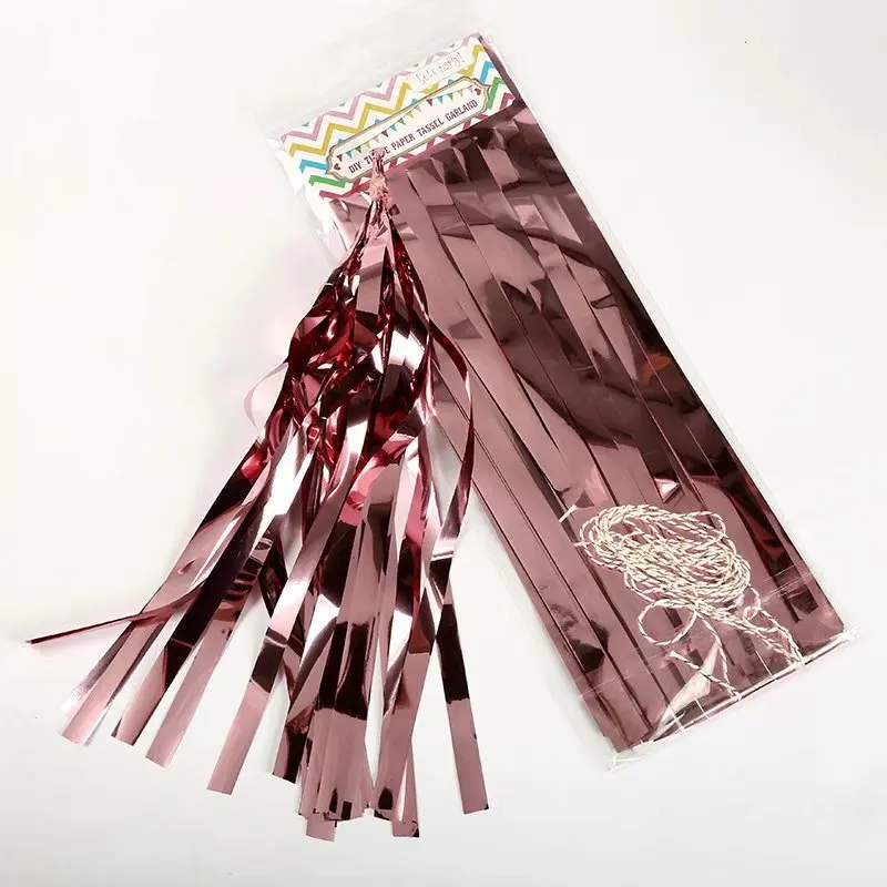 rose gold 5 шт./opp 14 дюймов 35 см, розовое золото, кисточка, тканевая бумага, кисточки, вечерние, на стену, украшение, свадебная гирлянда, на день рождения, Бантинг, Душ - Цвет: rose gold