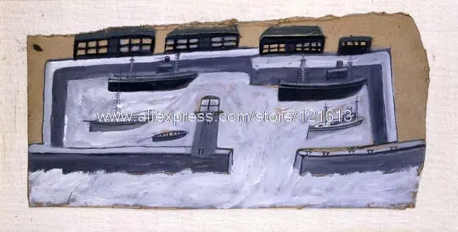 Восхитительные Навигационные Домов И Кораблей Харбор Уолл Альфред Уоллис Ручная