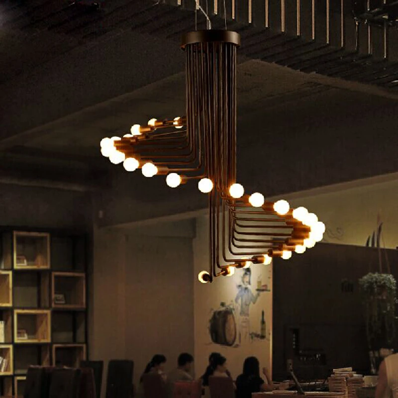 Винтажная спиральная люстра сценический светильник потолочный Подвесная лампа