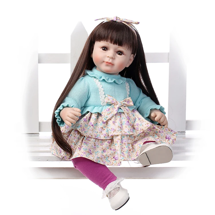 

52cm Silicone Lifelike Bonecas Baby Reborn Dolls Bebe BJD Reborn Doll for Girl Christmas Gift Kid Toys Long Hair Princess Doll