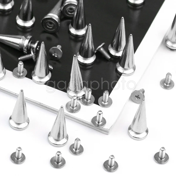 Металлические конусные шипы 20 шт. цилиндрические винты с заклепками кожаная