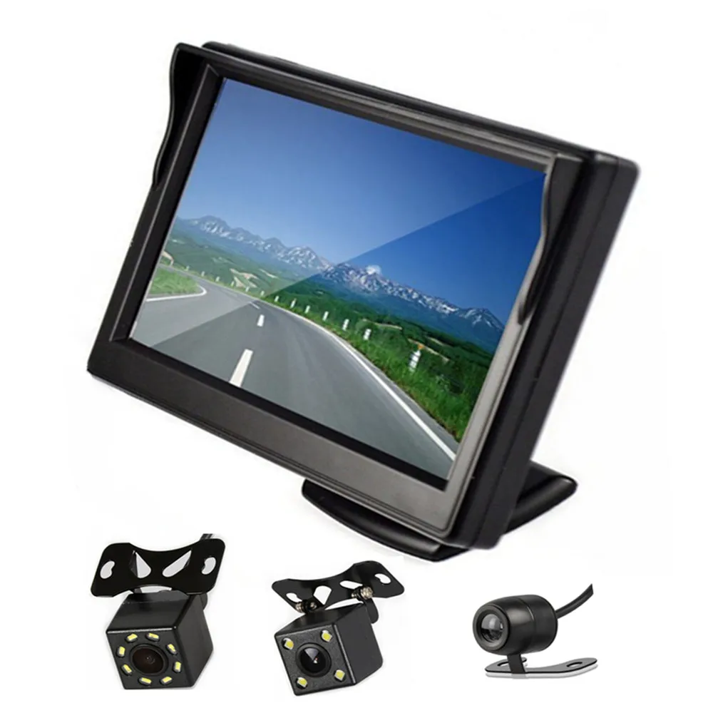 Автомобильный монитор 5 дюймовый экран HD800 * 480 обратная парковочная система с 2 AV