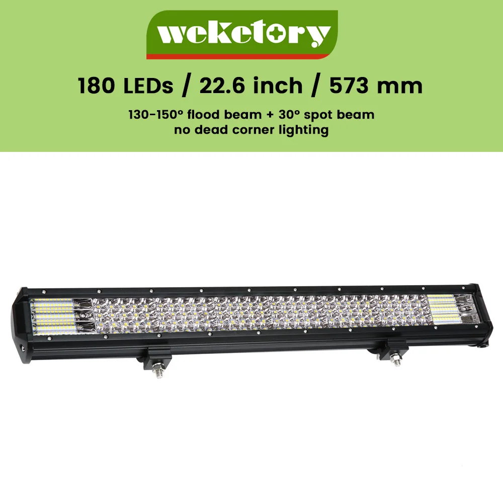 Weketory Quad рядов 4-44 дюйма светодиодный бар светодиодный светильник бар для автомобиля Трактор Лодка OffRoad бездорожье 4WD 4x4 грузовик внедорожник ATV дальнего света 12V 24V - Цвет: 22.6 inch combo