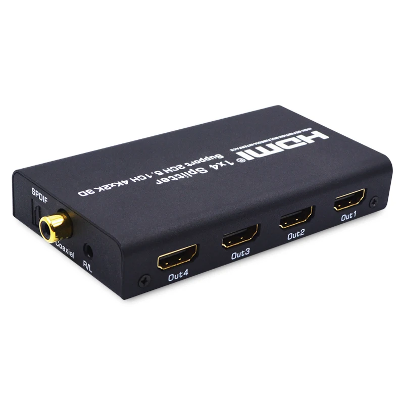 HDMI сплиттер 1X4 с аудио экстрактором Hdmi 2K x 4K концентратор репитер усилитель 1 4 3D 1080p