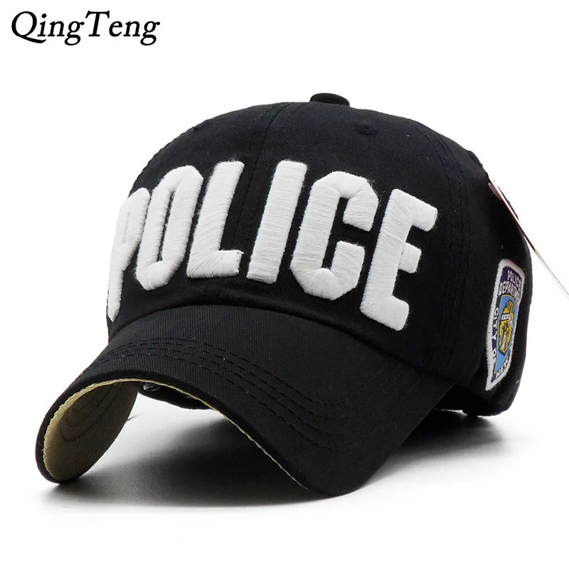 Роскошная полицейская бейсболка с вышивкой 100% хлопок головной убор для