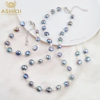 ashiqi natural baroque pearl jewelry set freshwater pearl necklace bracelet earrings for women new arrival nebrea
