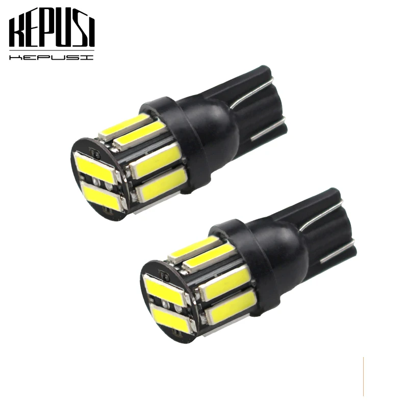 KEPUSI 2 шт. T10 светодиодный лампы 10 7020smd 168 194 501 W5W Клин Подсветка салона сигнальная