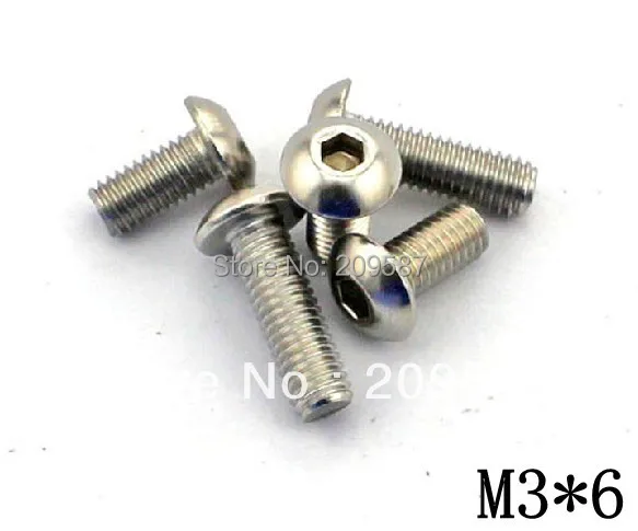 Бесплатная доставка 100 шт./лот Metric M3x6 мм из нержавеющей стали с шестигранной