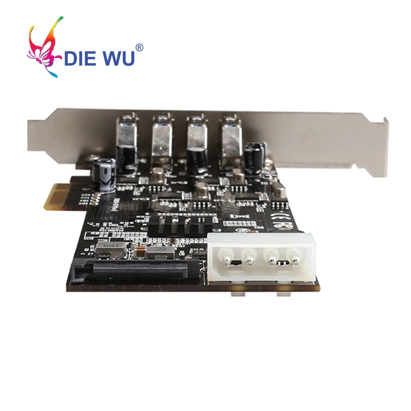 DIEWU 20G PCI Express 4 канала полная скорость USB3.0 карта расширения с NEC для ПК компьютера