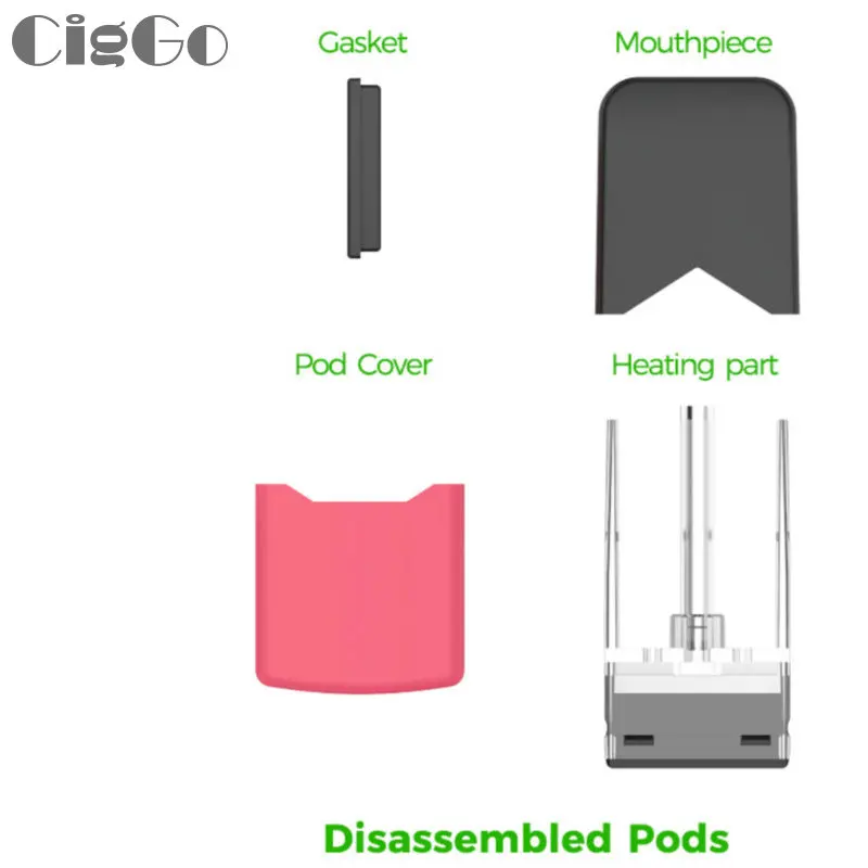 2019 Ciggo J Vape Pen Pod Kit with Built-in Battery 350mAh 0.5ml Refillable Tank Ceramic Coil Easy Press Fill System E-cig | Электроника