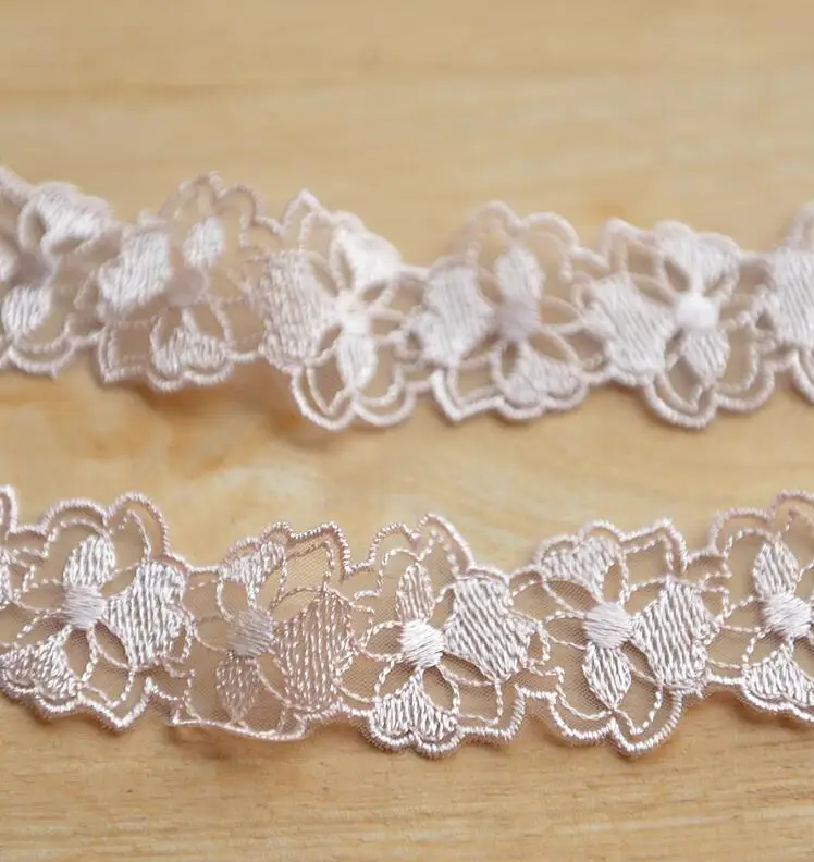 New Selling Skin Pink Lace Ribbon 5 Meters DIY Embroidered Net Trim Fabric For Sewing Wedding Decoration 3.5cm | Дом и сад