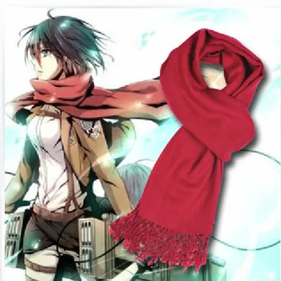 Attack on Titan Shingeki no Kyojin Mikasa Ackerman шарф для косплея бесплатная доставка | Тематическая