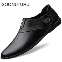 2021 new fashion mens shoes casual genuine leather cow loafers man brown black slip on shoe male driving shoes for men hot sale
