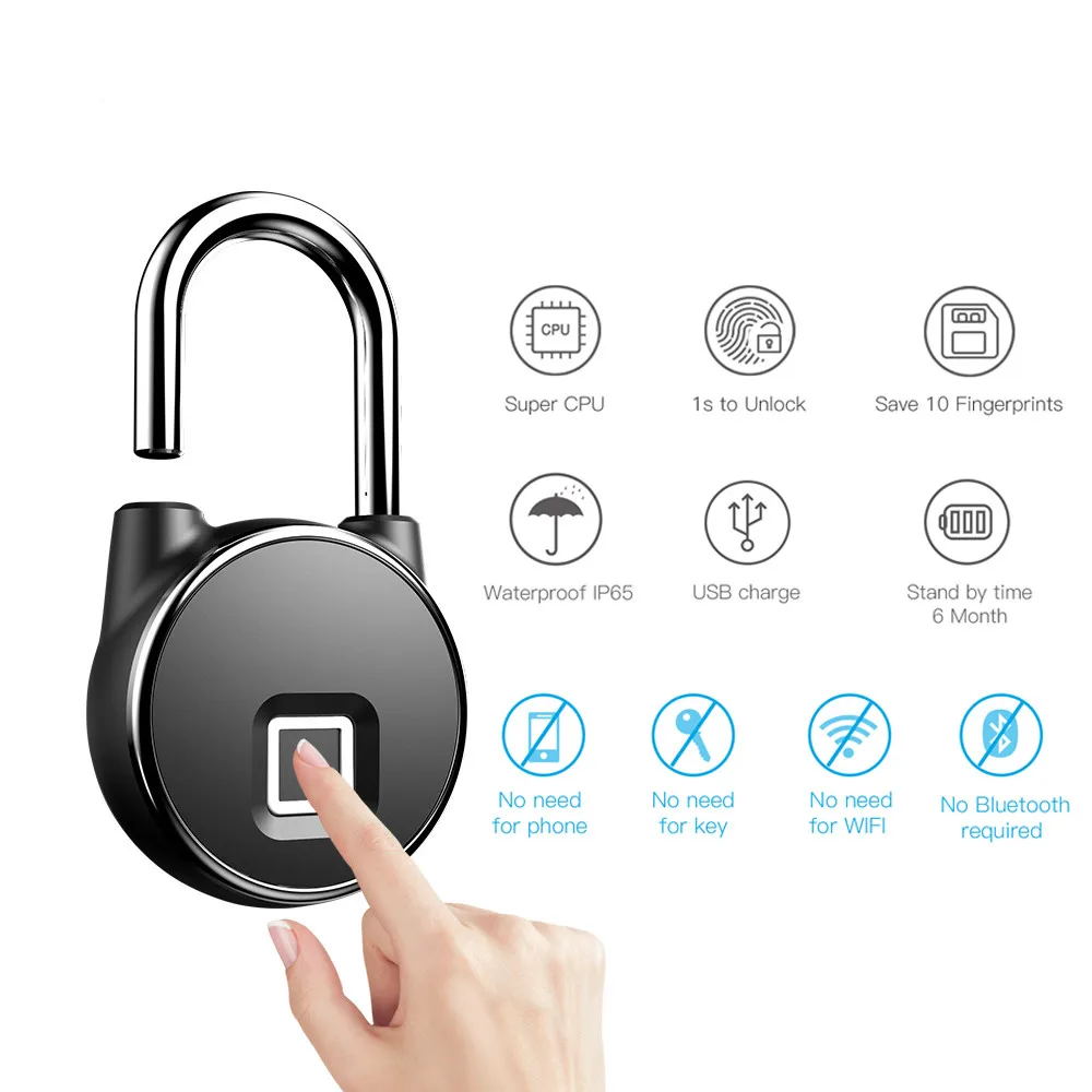 

Смарт-замок с микро-USB и защитой от кражи, IP65