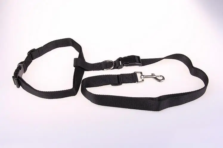 Черный 1 шт. Hands Free бег трусцой поводки для щенков свинцовые ремни безопасности черный оранжевый, синий, зеленый, розовый - Цвет: Черный