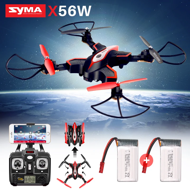 2 батареи SYMA официальный X56W RC вертолет складной Квадрокоптер дистанционное