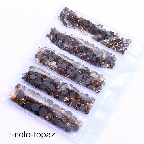 Lt-colo-topaz Стразы DMC с горячей фиксацией, 23 Цвета, SS6-SS30, 1200 шт., стразы для украшения свадебного платья B1262 - Цвет: Lt-colo-topaz