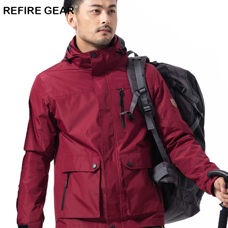 ReFire Gear 3 в 1 осенне зимняя ветрозащитная теплая спортивная куртка Мужская