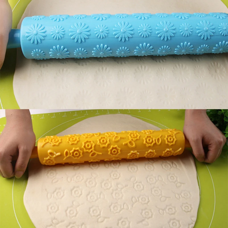 Пастическая антипригарная скалка для помадки DIY кухонные инструменты для выпечки тиснение торта тесто ролик украшения трафарет для выпечки ремесла