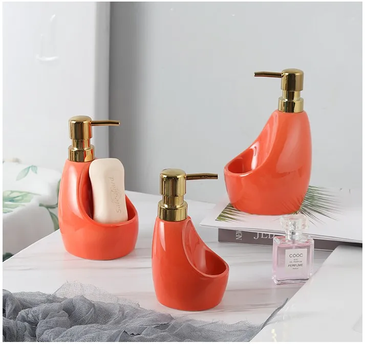 new 580ml Ceramic Multifunction Liquid Soap Dispenser for Kitchen Bathroom Home Decoration Bathroom Accessories