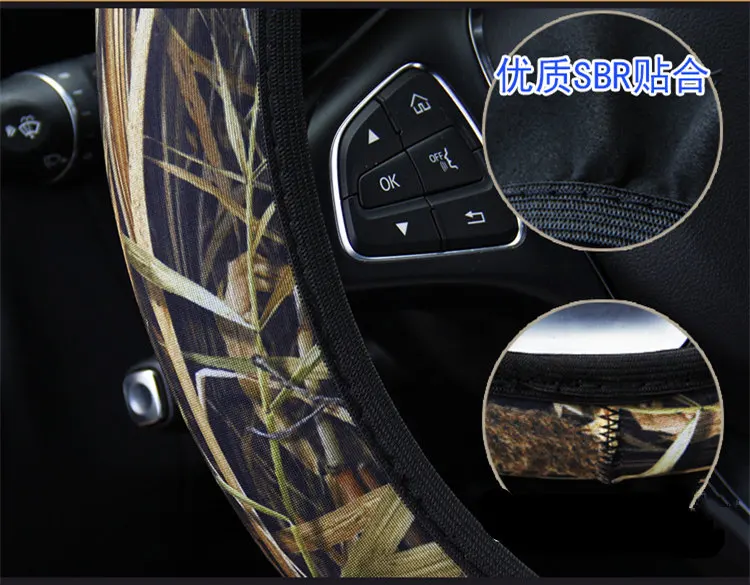 Универсальный DIY камуфляжный чехол рулевого колеса автомобиля подходит для большинства военных прочных нескользящих авто чехлов для стайлинга автомобилей
