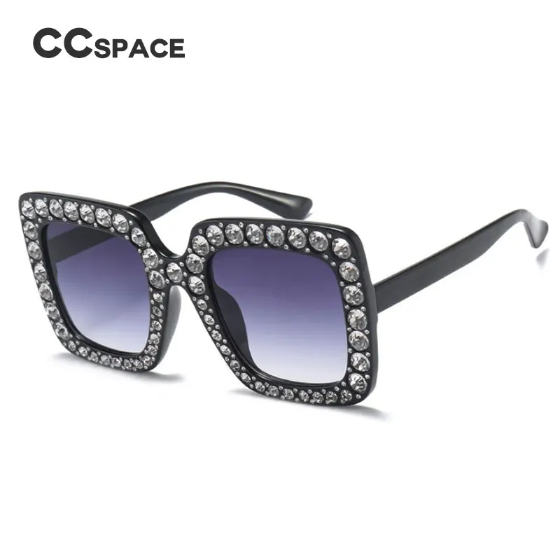 CCSPACE женские новые алмазные очки Квадратные негабаритные солнцезащитные для