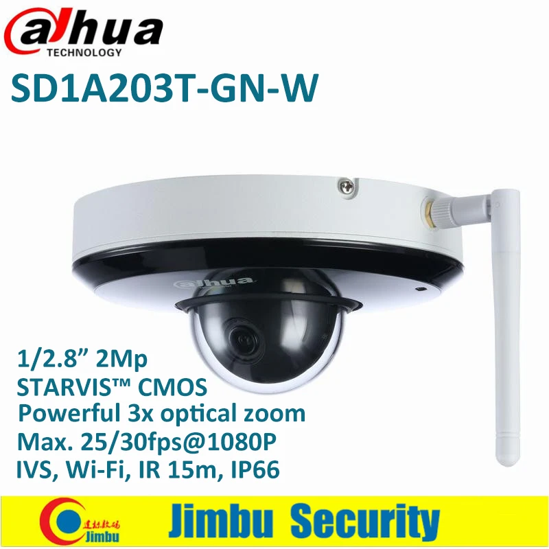 Dahua PTZ 2MP 3x Starlight IR15 сети Камера SD1A203T GN W Поддержка Wi Fi 1/2. 8 'ƈMp STARVI CMOS IVS ИК 15 м